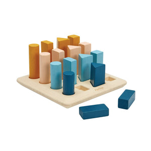 Geometric Peg Board - Orchard for early learning and sensory play, featuring colorful shapes for engaging baby activities.