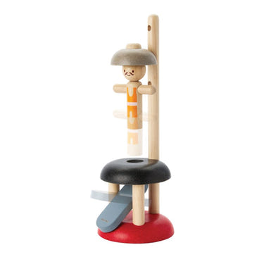 "Jumping Acrobat early learning toy for sensory play, featuring vibrant colors and engaging design for babies."