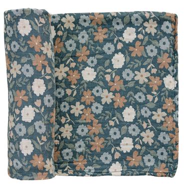 Midnight Floral Muslin Swaddle Blanket - MOOGCO Baby
