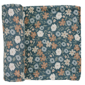 Midnight Floral Muslin Swaddle Blanket - MOOGCO Baby
