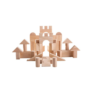 Colorful 50 unit blocks set for STEM learning and creative play for babies and toddlers.