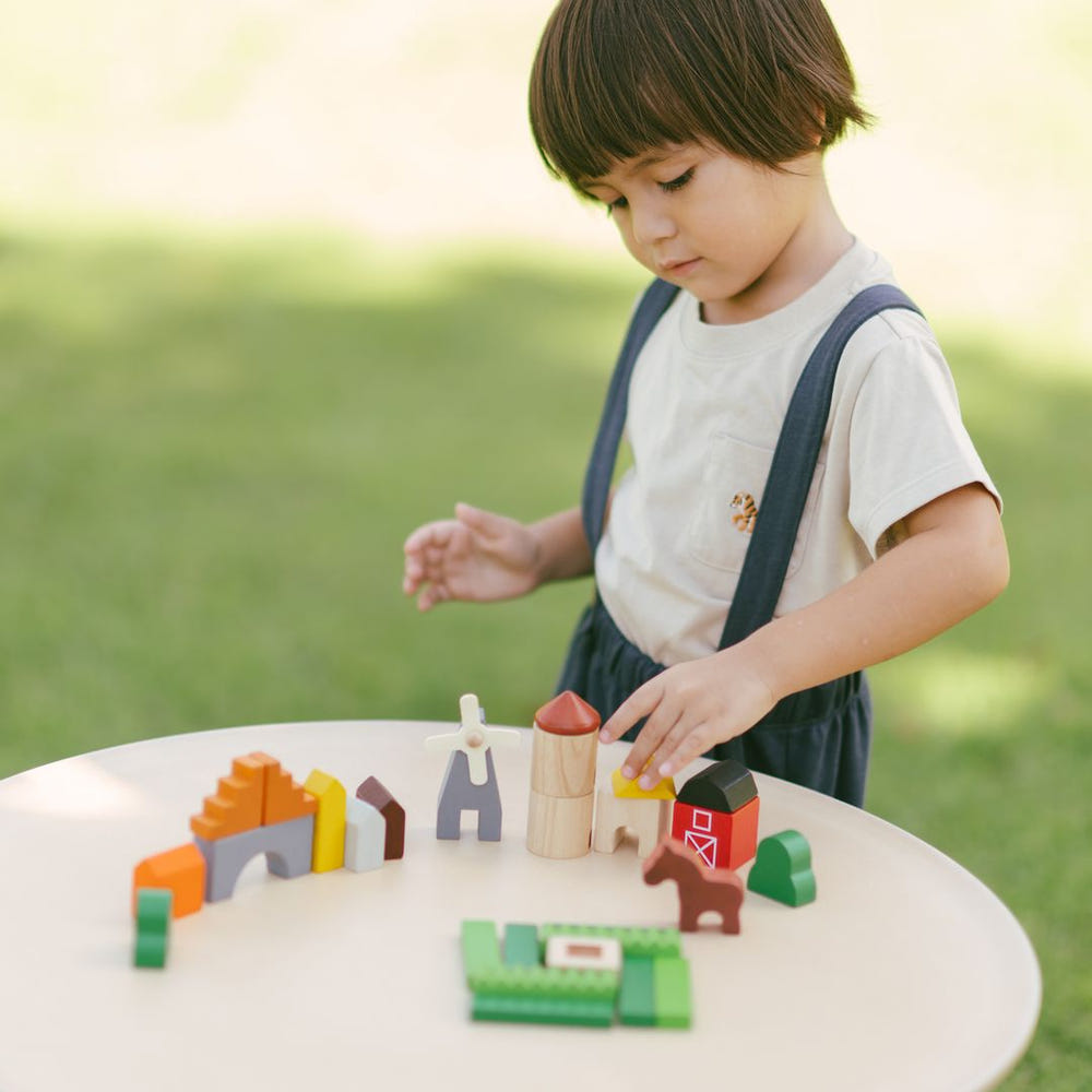 Colorful Country Blocks for imaginative pretend play, perfect for toddlers and preschoolers to explore creativity.
