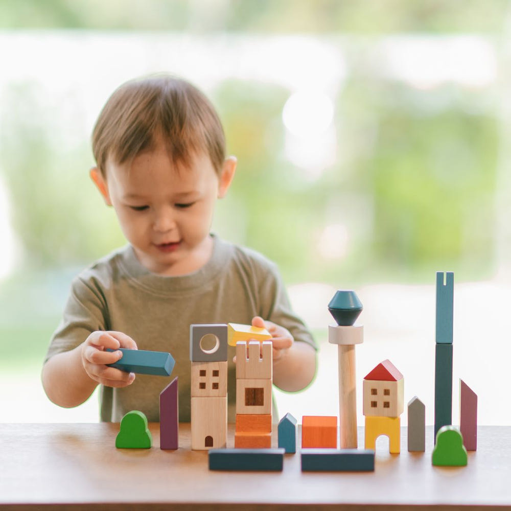 Colorful Cityscape Blocks for STEM learning and creative play, perfect for young builders and imaginative minds.