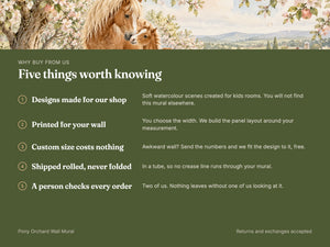 Watercolor Pony Orchard Farm Wall Mural, image 10