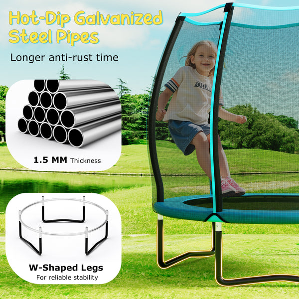 55 Inch Trampoline for Kids Toddler Mini Trampoline with Safety Enclosure Net