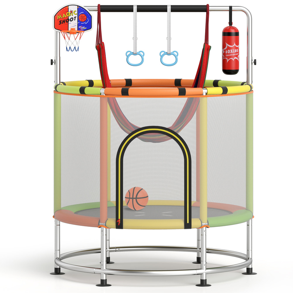 55" Kids Trampoline Gift for for 3-6 Years Old Boys and Girls