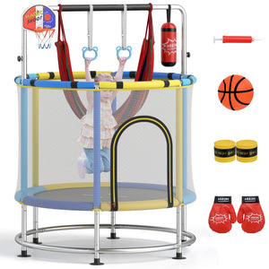 55" Kids Trampoline Gift for for 3-6 Years Old Boys and Girls