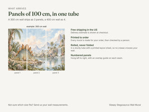 Watercolor Sleepy Stegosaurus Dinosaur Wall Mural, image 8