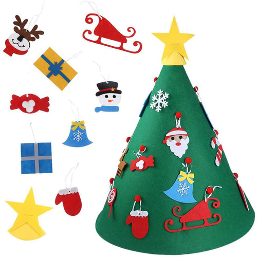 Felt cloth decorations for Christmas tree, colorful and festive, perfect for baby-friendly holiday decor.