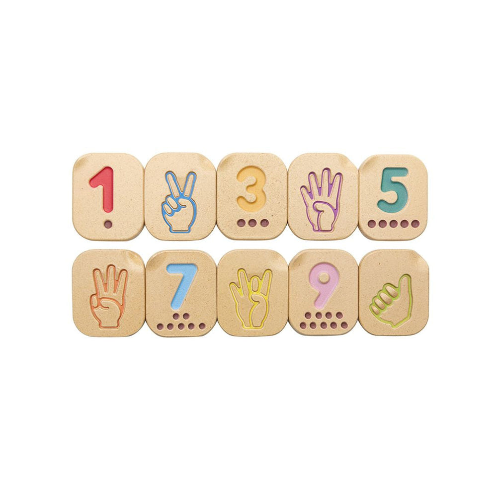 Hand Sign Numbers 1-10 for early learning and sensory play, perfect for teaching kids basic counting skills.