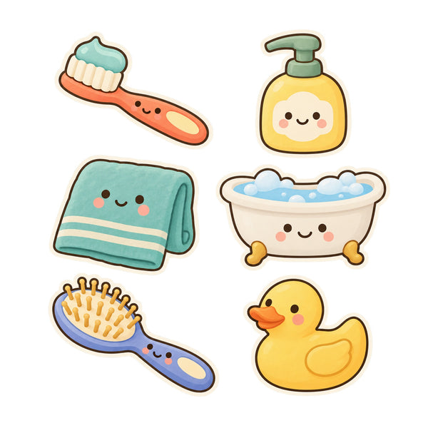 Soft Bath Time Wall Decals, Set of 6, Baby First Words, image 2