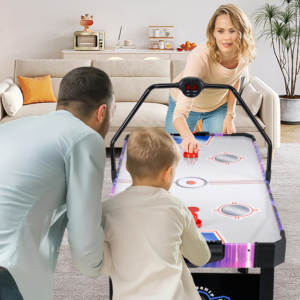 56 Inch Air Hockey Table with LED Digital Scoreboard and Powerful 12V Motor