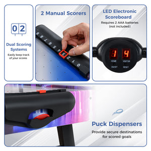 56 Inch Air Hockey Table with LED Digital Scoreboard and Powerful 12V Motor