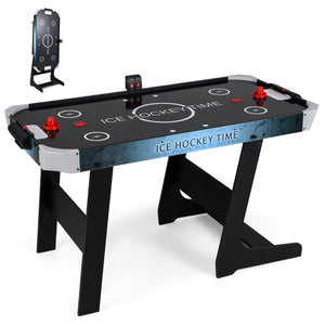 56 Inch Air Hockey Table with Powerful 12V Motor and LED Digital Scoreboard
