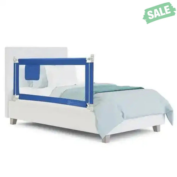 57 Inch Toddlers Vertical Lifting Baby Bed Rail Guard with Lock-Blue Gray Bed Rails
