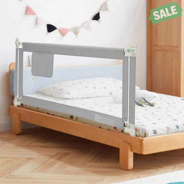57 Inch Toddlers Vertical Lifting Baby Bed Rail Guard with Lock-Blue Gray Bed Rails
