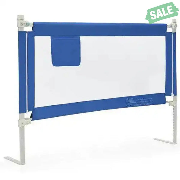 57 Inch Toddlers Vertical Lifting Baby Bed Rail Guard with Lock-Blue Gray Bed Rails