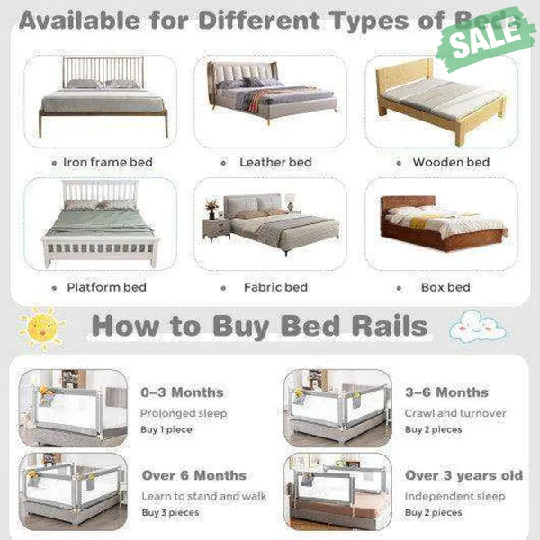 57 Inch Toddlers Vertical Lifting Baby Bed Rail Guard with Lock-Blue Gray Bed Rails