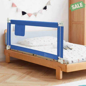 57 Inch Toddlers Vertical Lifting Baby Bed Rail Guard with Lock-Blue Gray Bed Rails