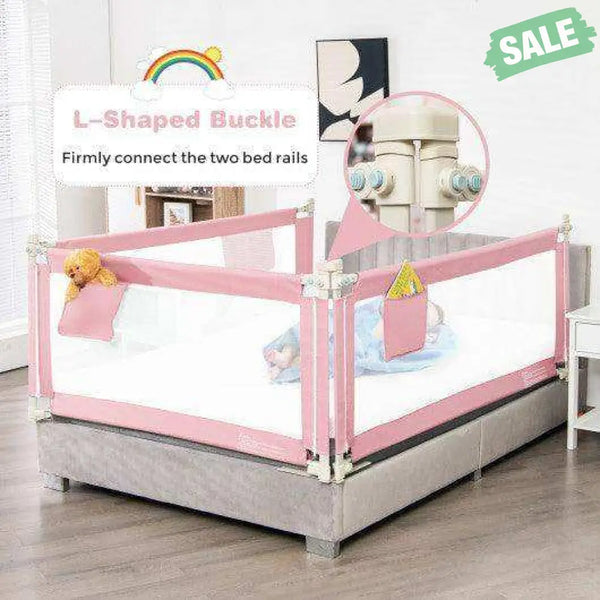 57 Inch Toddlers Vertical Lifting Baby Bed Rail Guard with Lock-Blue Gray Bed Rails