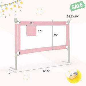 57 Inch Toddlers Vertical Lifting Baby Bed Rail Guard with Lock-Blue Gray Bed Rails