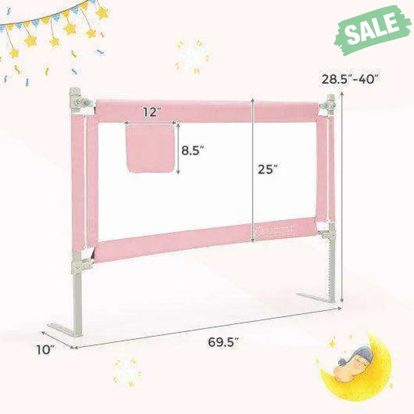 57 Inch Toddlers Vertical Lifting Baby Bed Rail Guard with Lock-Blue Gray Bed Rails