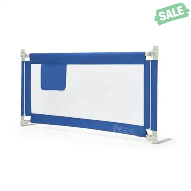57 Inch Toddlers Vertical Lifting Baby Bed Rail Guard with Lock-Blue Gray Bed Rails