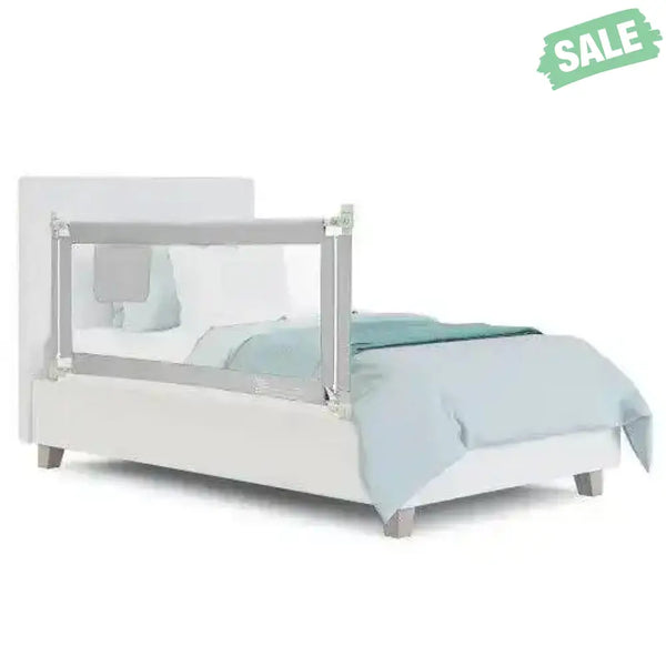 57 Inch Toddlers Vertical Lifting Baby Bed Rail Guard with Lock-Blue Gray Bed Rails