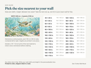 Watercolor Sea Turtles Ocean Wall Mural, image 5