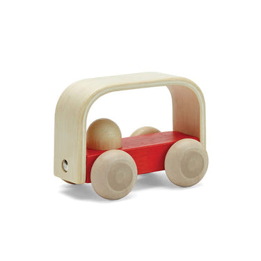 Colorful Vroom Bus toy for babies, promoting imaginative play and early motor skills development.