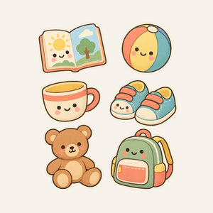 Soft Everyday Things Wall Decals, Set of 6, Baby First Words, image 3