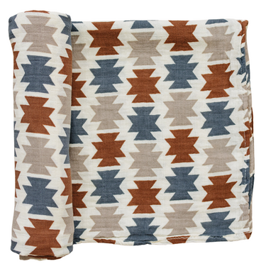 Western Aztec Muslin Swaddle Blanket - MOOGCO Baby