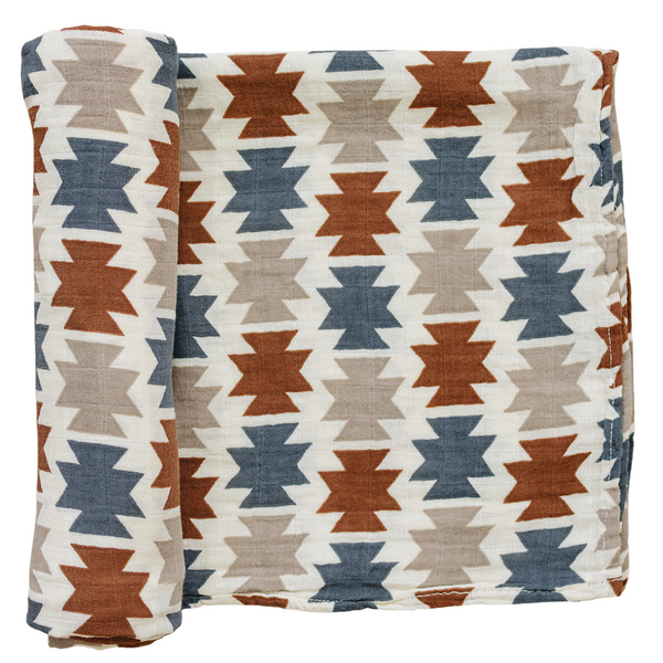 Western Aztec Muslin Swaddle Blanket - MOOGCO Baby