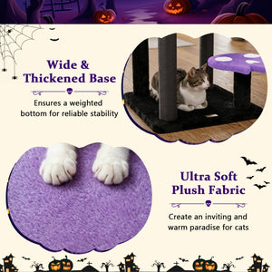 57" Gothic Cat Tower with Padded Perch and Spider Toy