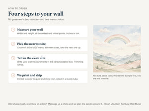 Watercolor Blush Mountain Rainbow Wall Mural, image 5