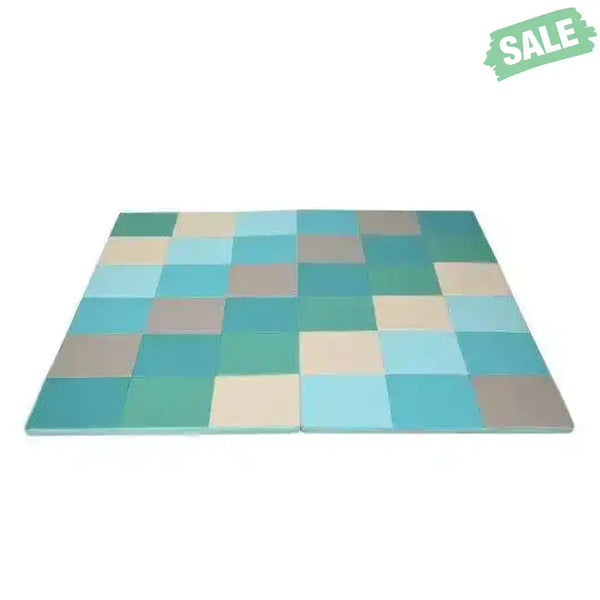 58 Inch Toddler Foam Play Mat Baby Folding Activity Floor Mat-Light Blue Light Blue Baby Gyms & Playmats