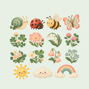 Clover Garden Wall Decals, Set of 15, image 1