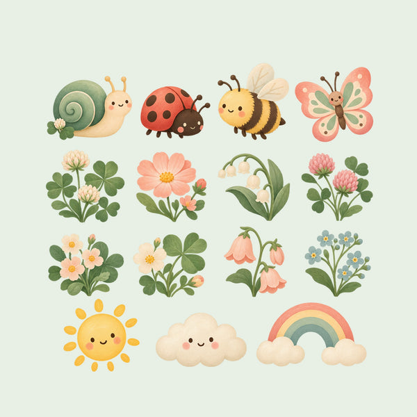 Clover Garden Wall Decals, Set of 15, image 1