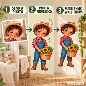 Personalized Farmer Wall Decal from Photo, Dream Job Sticker, image 15