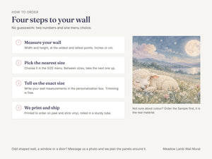 Watercolor Meadow Lamb Wall Mural, image 6