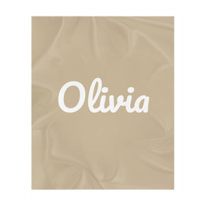 Classic Name toddler sherpa blanket in oatmeal