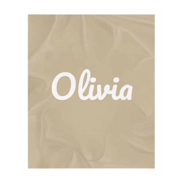 Classic Name toddler sherpa blanket in oatmeal
