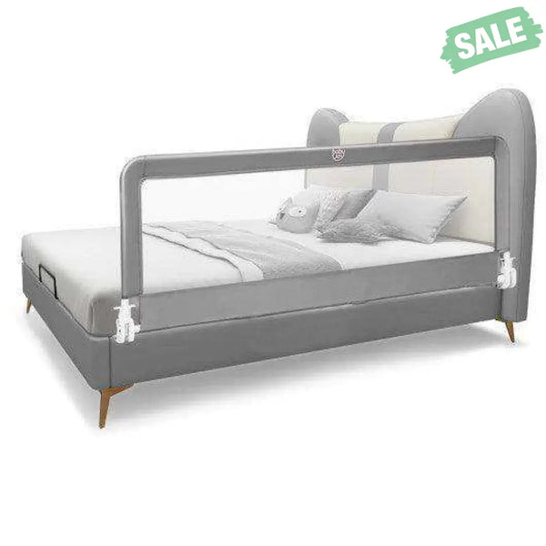 59 Inch Folding Breathable Baby Bed Rail Guard with Safety Strap-Blue Blue Bed Rails