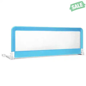 59 Inch Folding Breathable Baby Bed Rail Guard with Safety Strap-Blue Blue Bed Rails