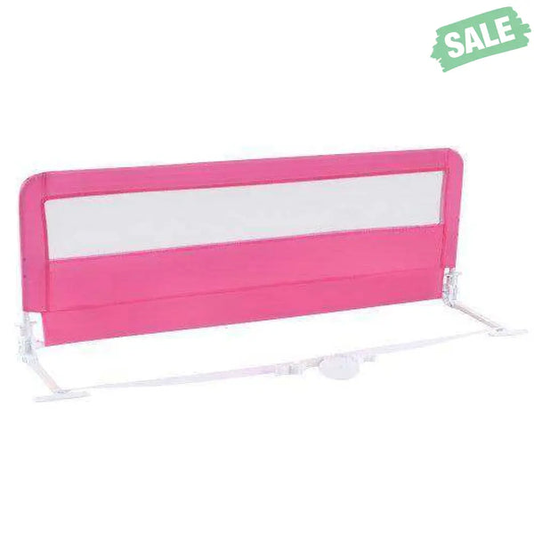 59 Inch Folding Breathable Baby Bed Rail Guard with Safety Strap-Blue Blue Bed Rails