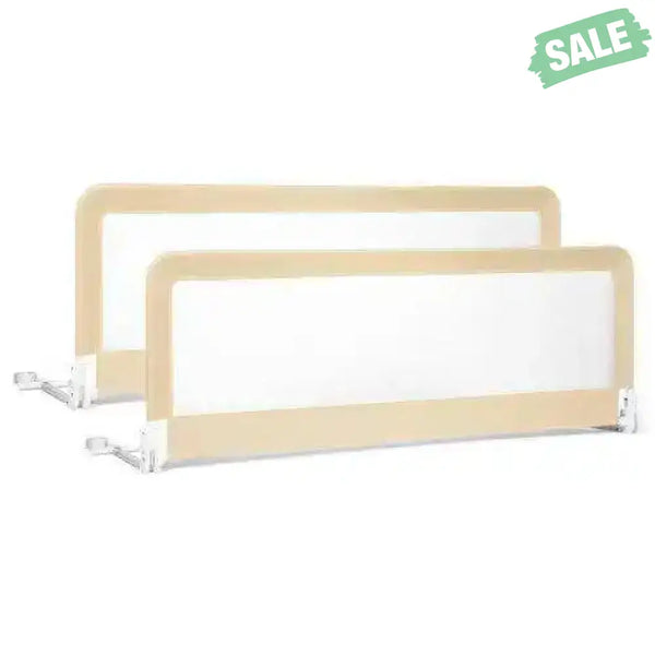 59 Inch Folding Breathable Baby Bed Rail Guard with Safety Strap-Blue Blue Bed Rails