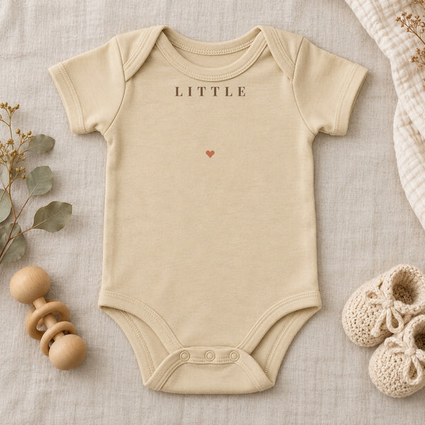 Personalize the Little Name baby bodysuit in natural with your baby's name