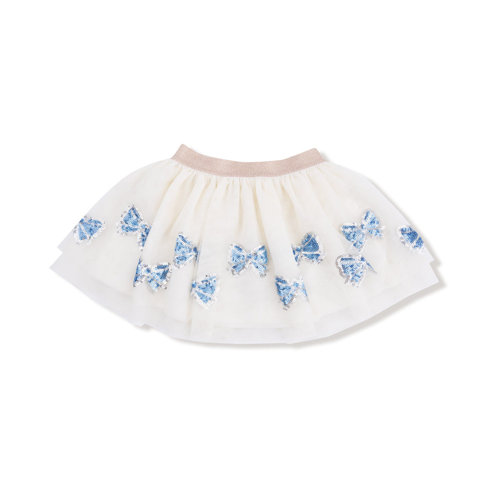 Romi Floral Blue Bow Tutu Skirt for babies - adorable and stylish children's clothing.