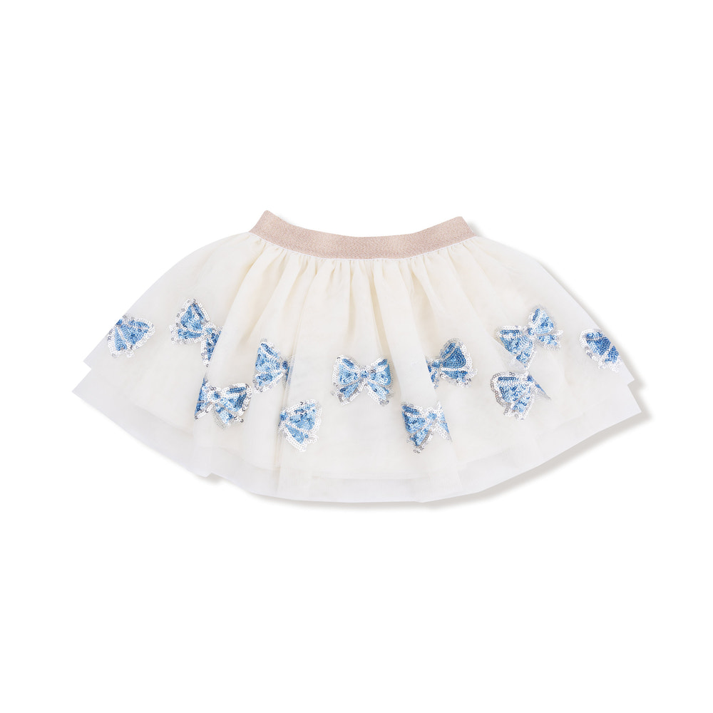 Romi Floral - Blue Bow Tutu Skirt