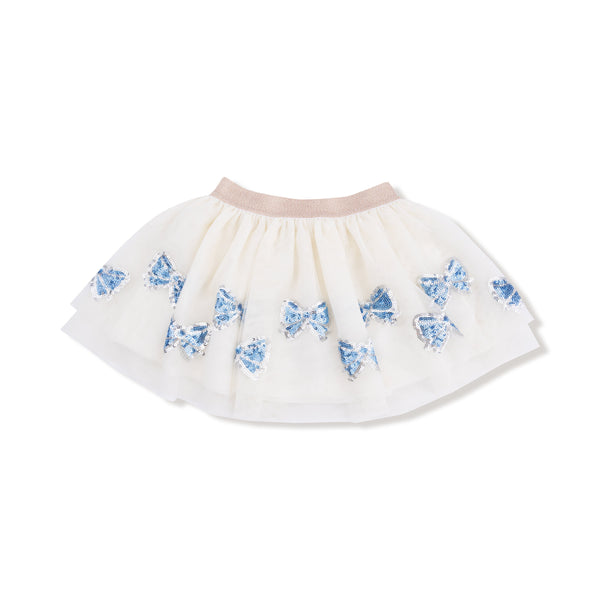 Romi Floral - Blue Bow Tutu Skirt